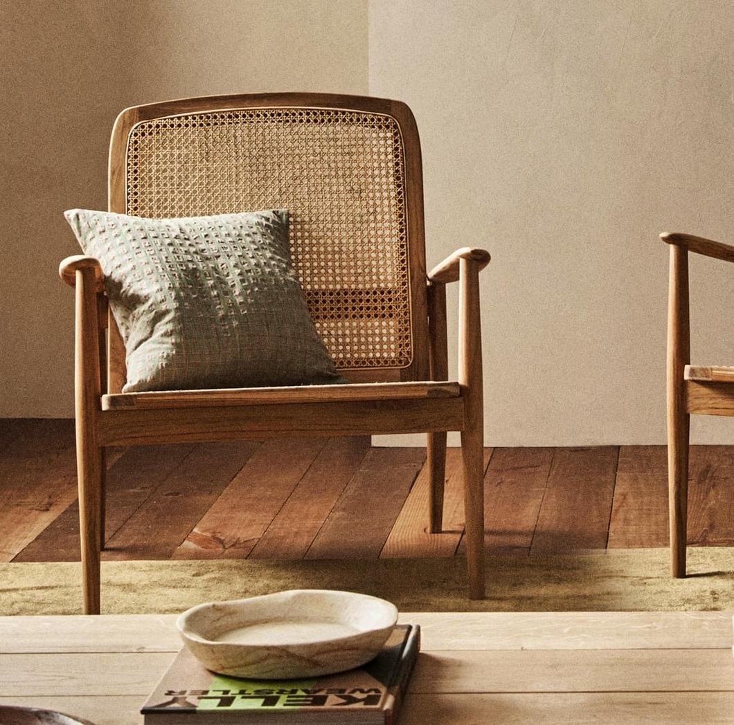 Zara Home Teak And Rattan Armchair, £299.99