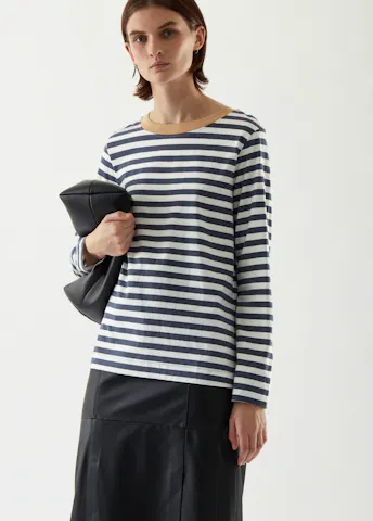 Cos, Wide Neck Long Sleeve T-Shirt, £19