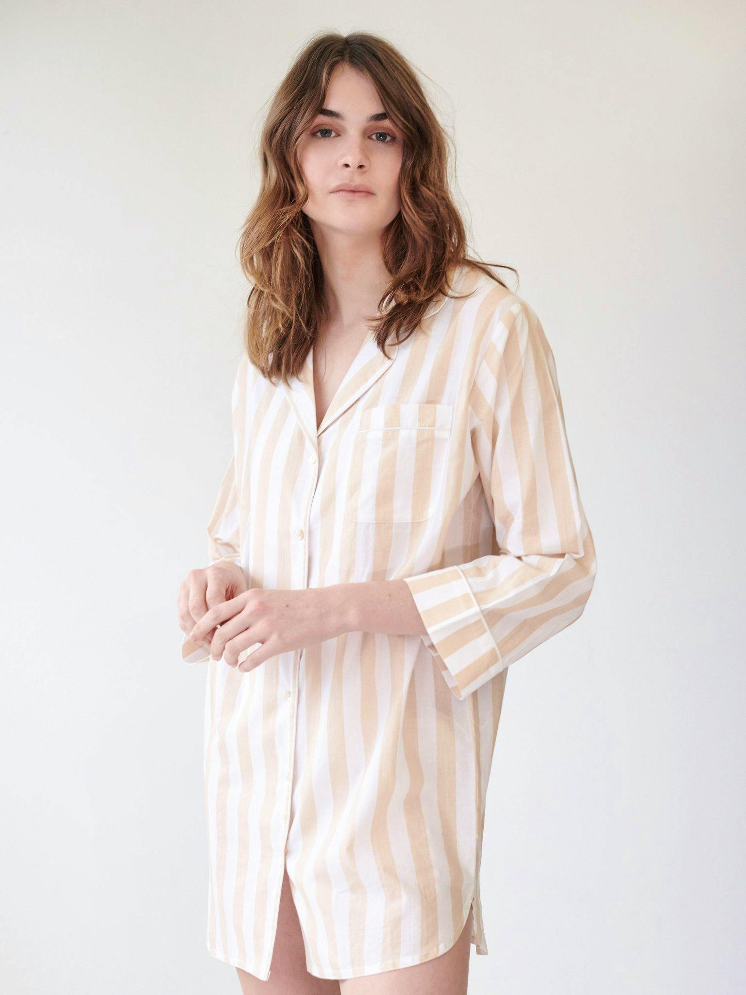 Beige Stripe Nightshirt £89