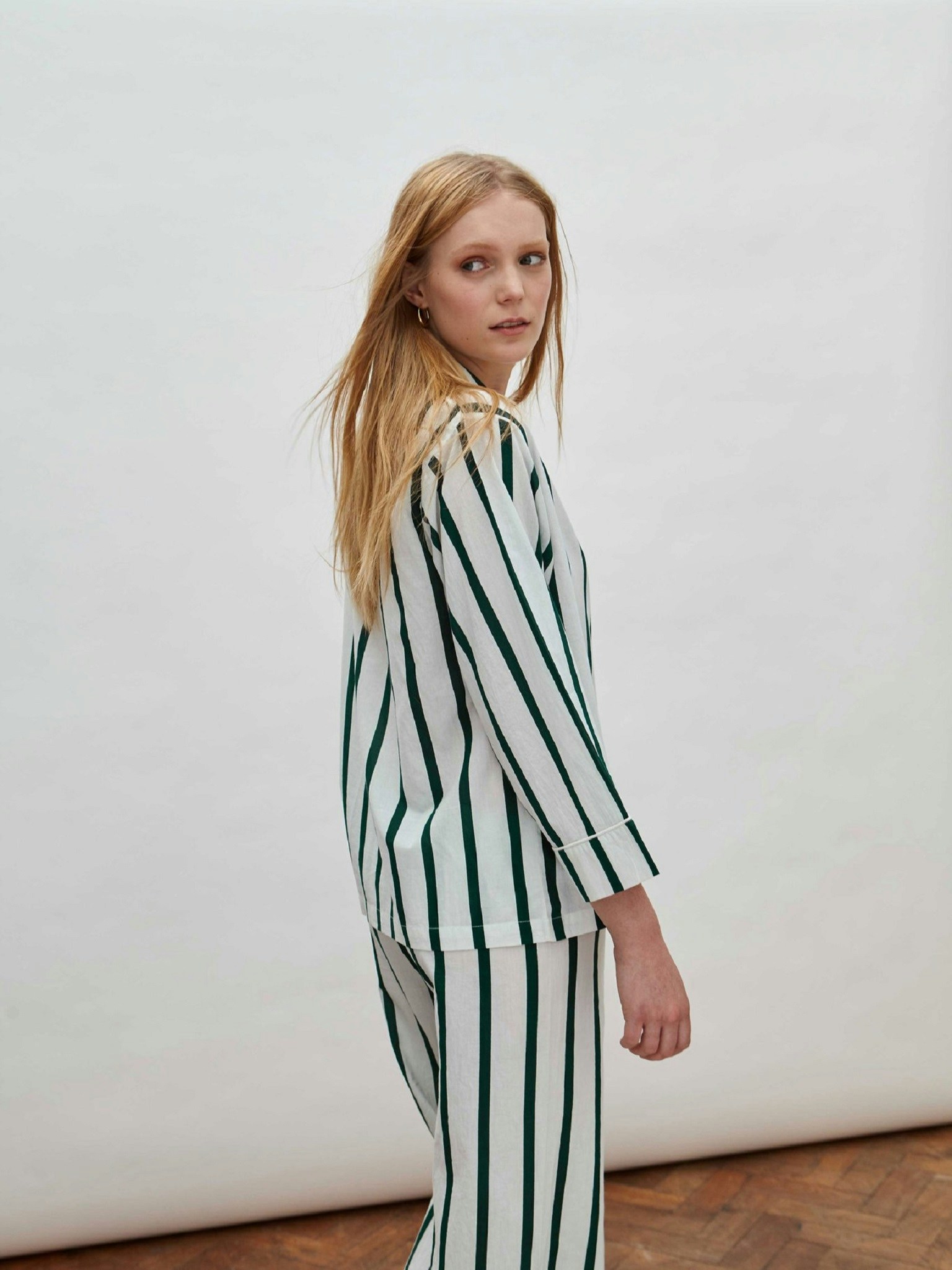 Green Stripe Pyjama Set £120