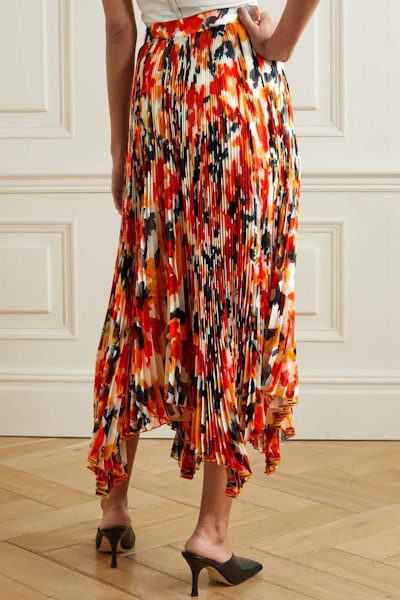 Proenza Schouler Asymmetric Pleated Floral-Print Chiffon Midi Skirt, £829.99