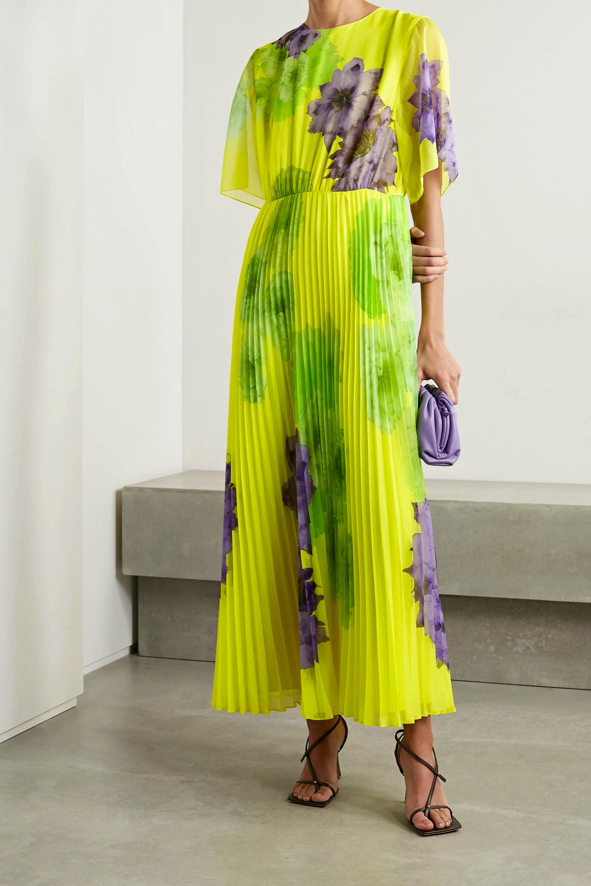Jason Wu Collection Pleated Floral-Print Chiffon Maxi Dress, £1,135