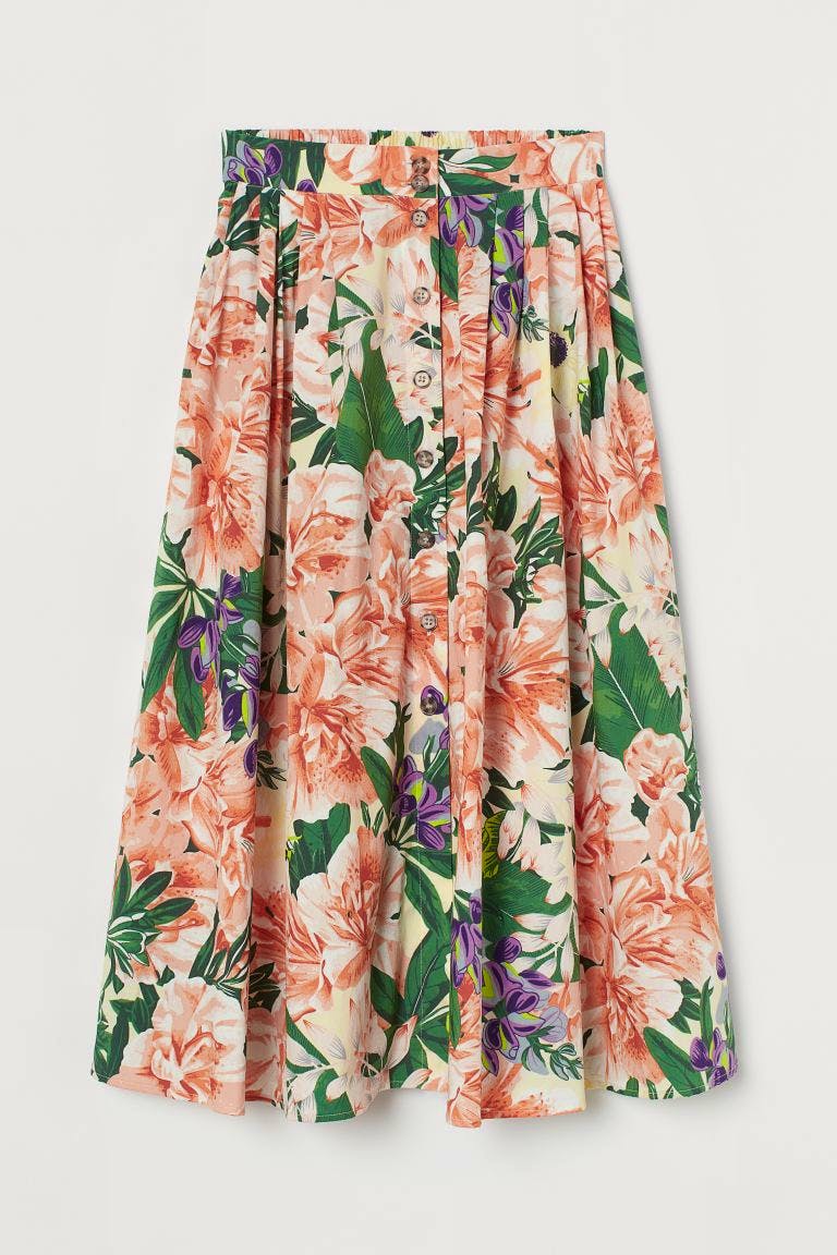 H&M Button Front Cotton Skirt, £19.99