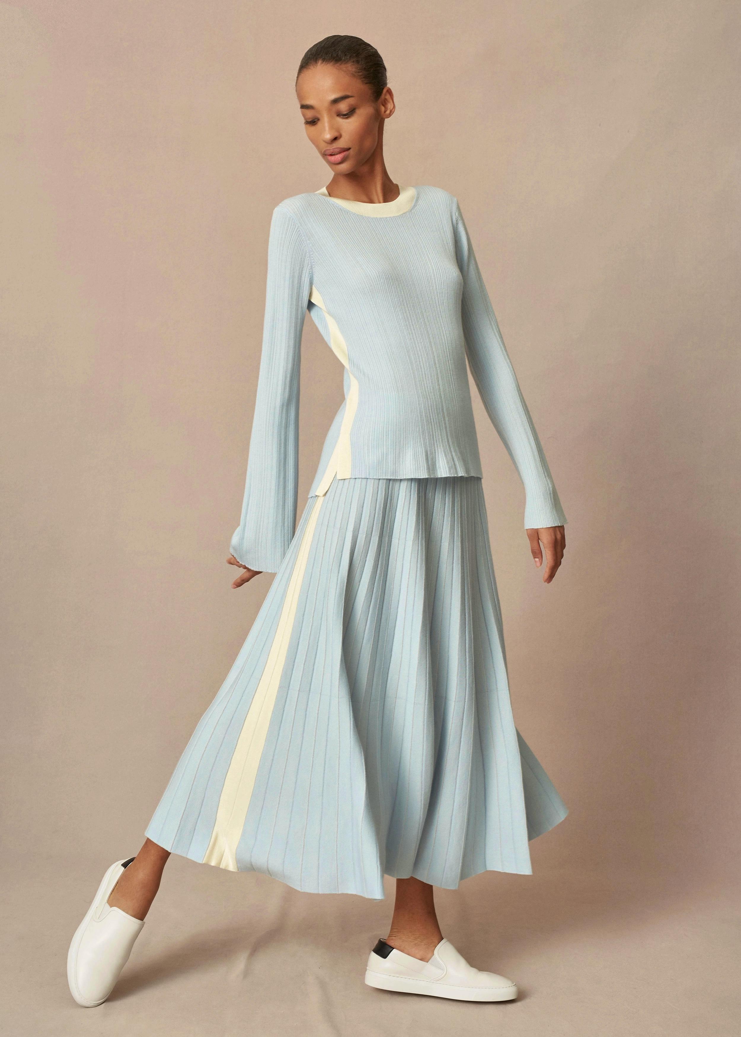Me + Em AM-PM Merino Pleat Skirt Co-ord, £175