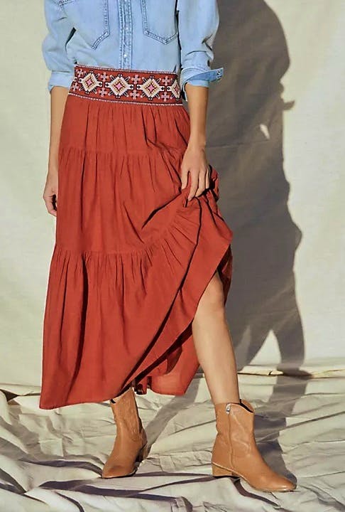 Anthropologie Brea Embellished Tiered Maxi Skirt, £120