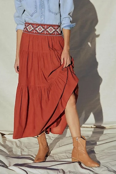 Anthropologie Brea Embellished Tiered Maxi Skirt, £120