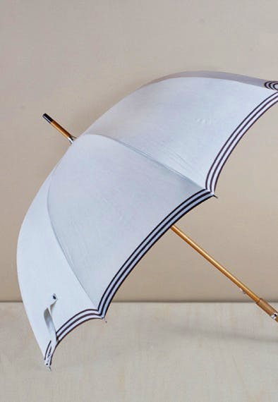 Objects of Use French Linen Fit-Up Parasol-Umbrella, Brown Trim, £100