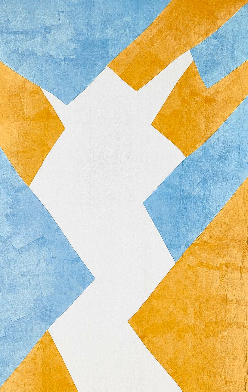 Summerill & Bishop Cubism Linen Tablecloth In Blue And Yellow, £795