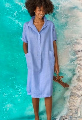Poetry Short-Sleeved Linen Dress, £139