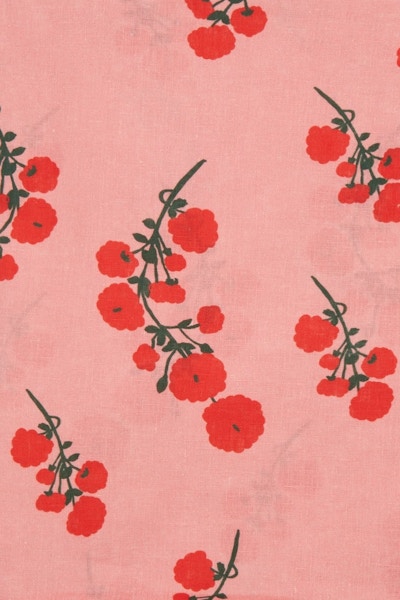 Bernadette Red Blossom 300cm X 150cm Linen Tablecloth, £270