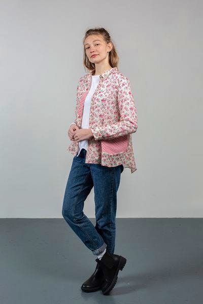 Cabbages & Roses Patch Shirt in Rose Floral, £225