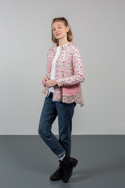 Cabbages & Roses Patch Shirt in Rose Floral, £225