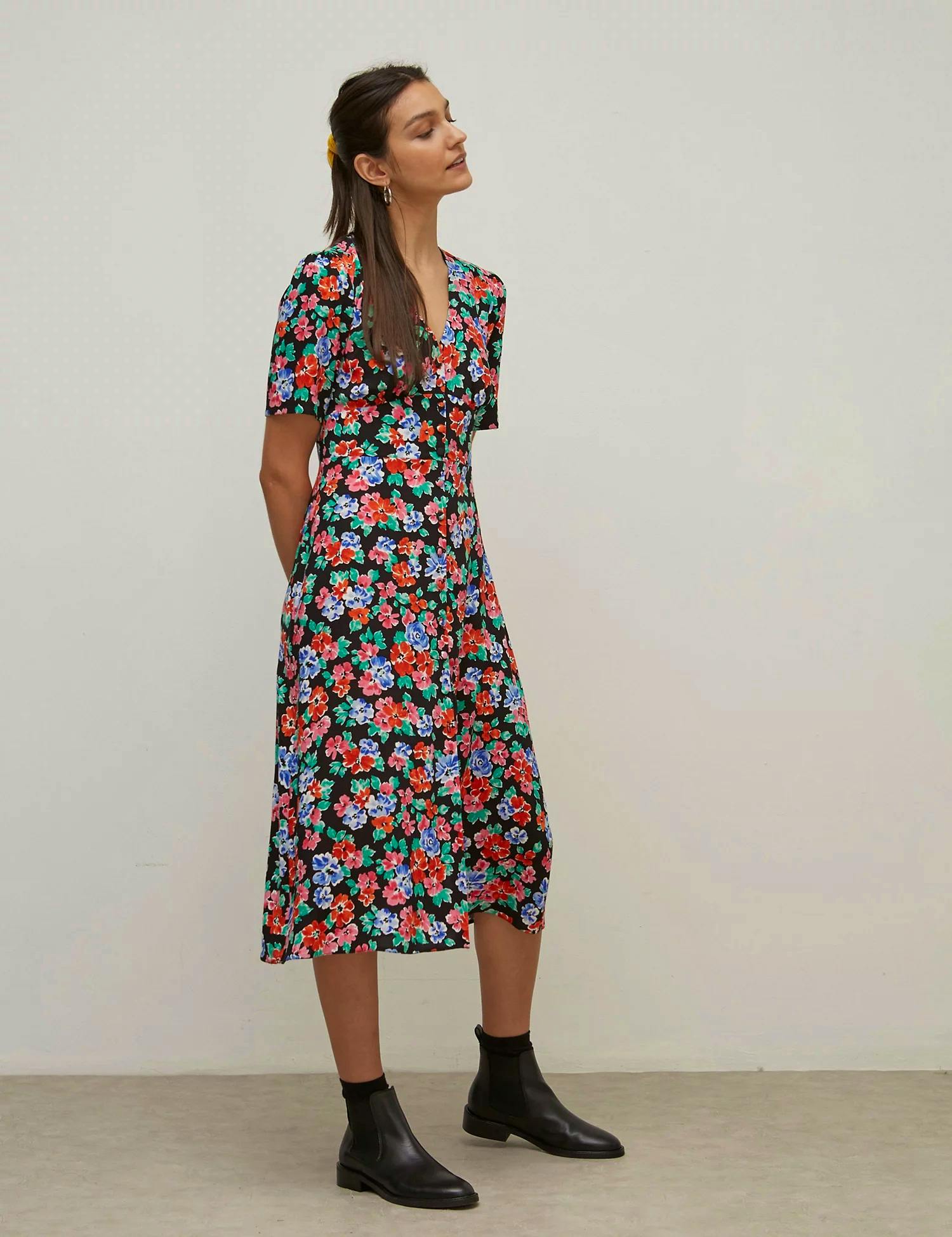 M&S Floral V-Neck Midaxi Tea Dress, £35