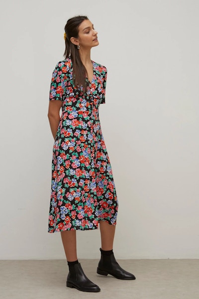 M&S Floral V-Neck Midaxi Tea Dress, £35