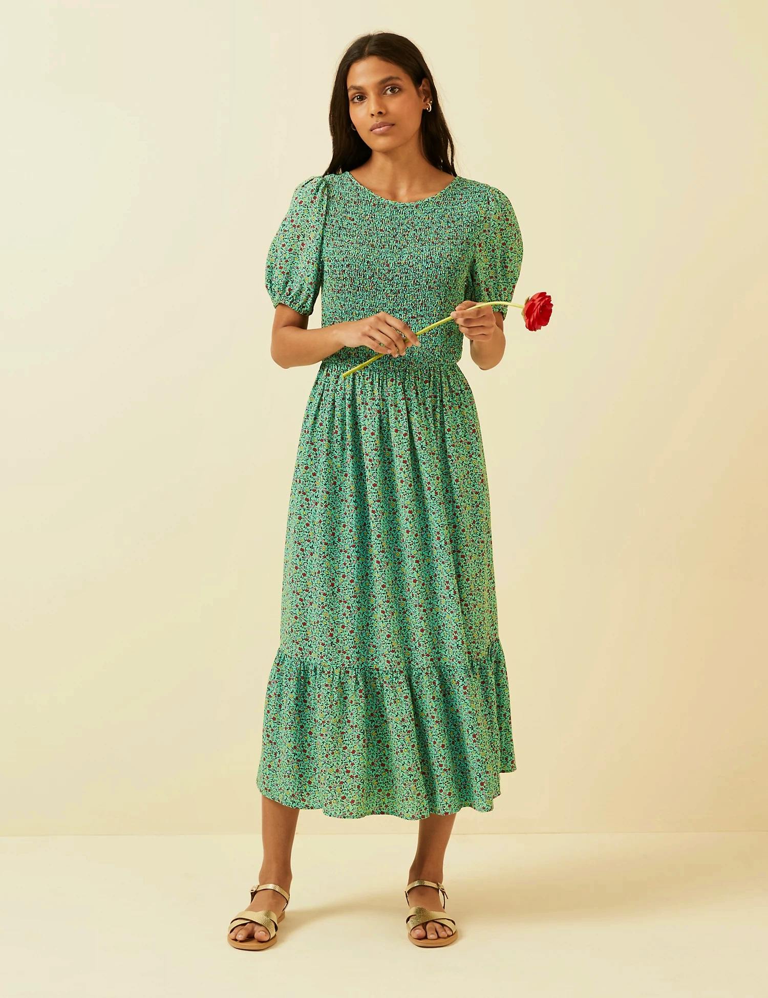 M&S X Ghost Floral Puff Sleeve Midi Tea Dress, £79