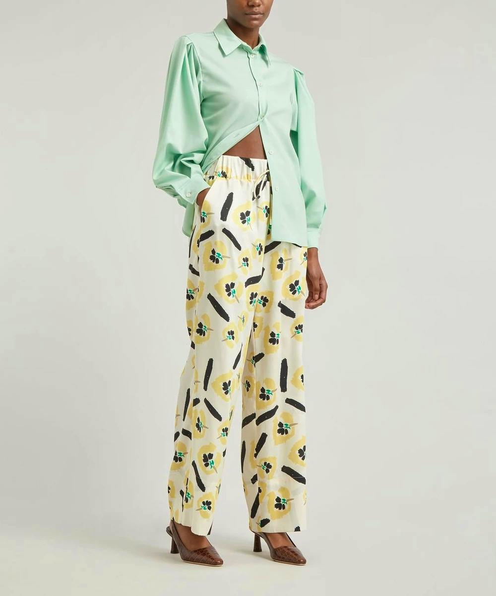 Regina Pyo Andi Floral Satin Twill Trousers, £375