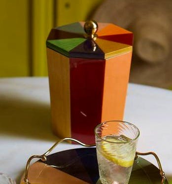 Matilda Goad Rainbow Lacquered Ice Bucket, £285