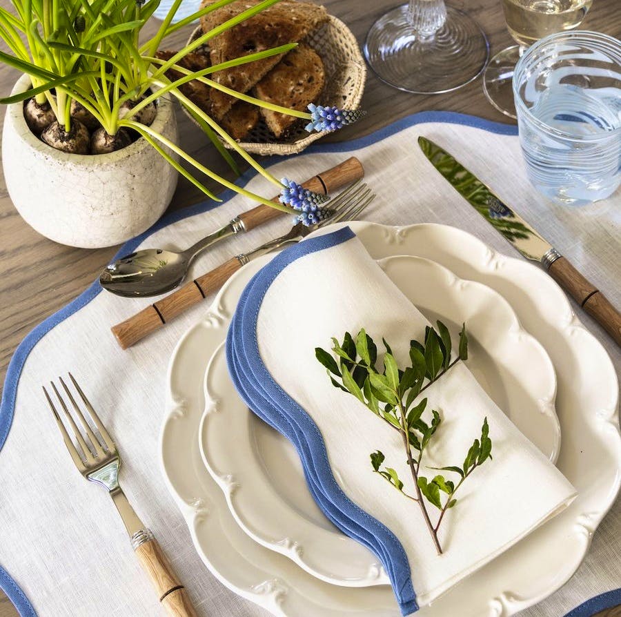 Rebecca Udall Set Of 4, Wavy Italian Linen Napkins, £112