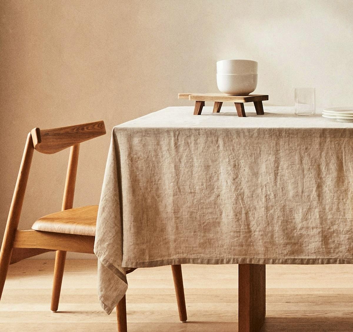 Zara Home Vintage Effect Linen Tablecloth, £79.99