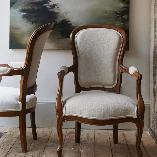 Freight HHG Pair of Wooden Frame Linen Covered Chairs, £1,500