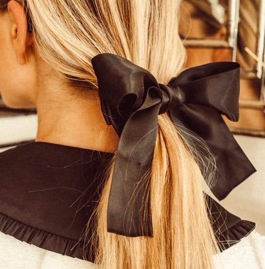 Giulio Audrey Black Silk Bow Barrette, £15