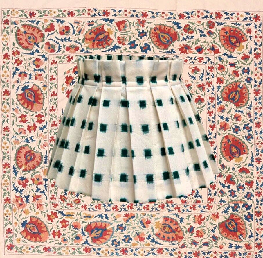 Alice Palmer Green Squares Lampshade, from £105