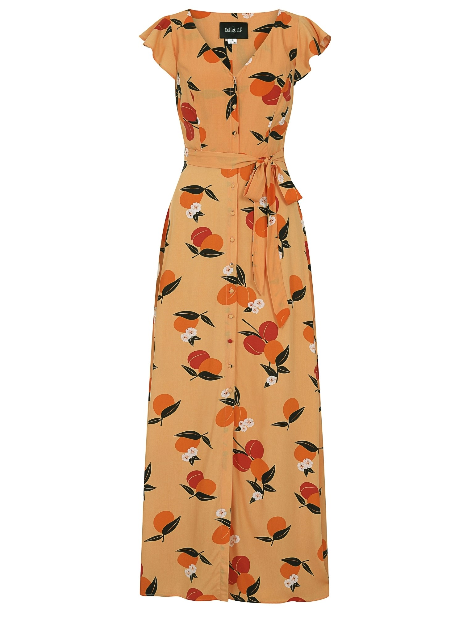 Collectif Mainline Thelma Mid-Century Apricot Maxi Dress £69