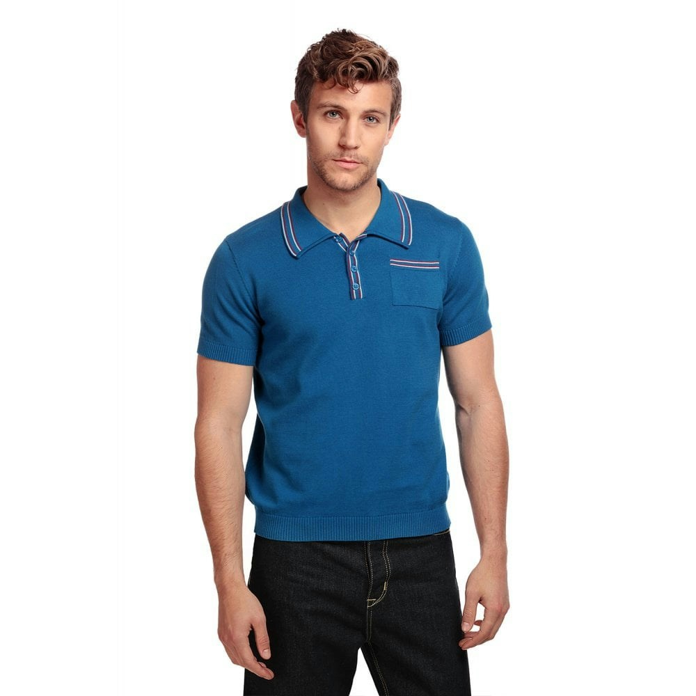 Collectif Menswear Pablo Plain Knitted Polo Shirt NOW £15.75