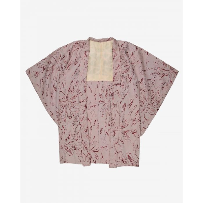 1960s Burgundy And Pink Metallic Haori Kimono £65