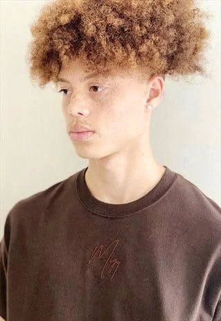 Classic T Shirt in Espresso Brown With Embroidery £20