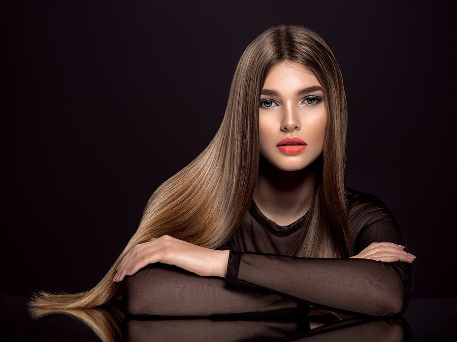 Pokerstraight hair is ironed flat for a polished smooth finish Healthy  and shiny no hair is left out of place   Straight hairstyles Catwalk  hair Runway hair