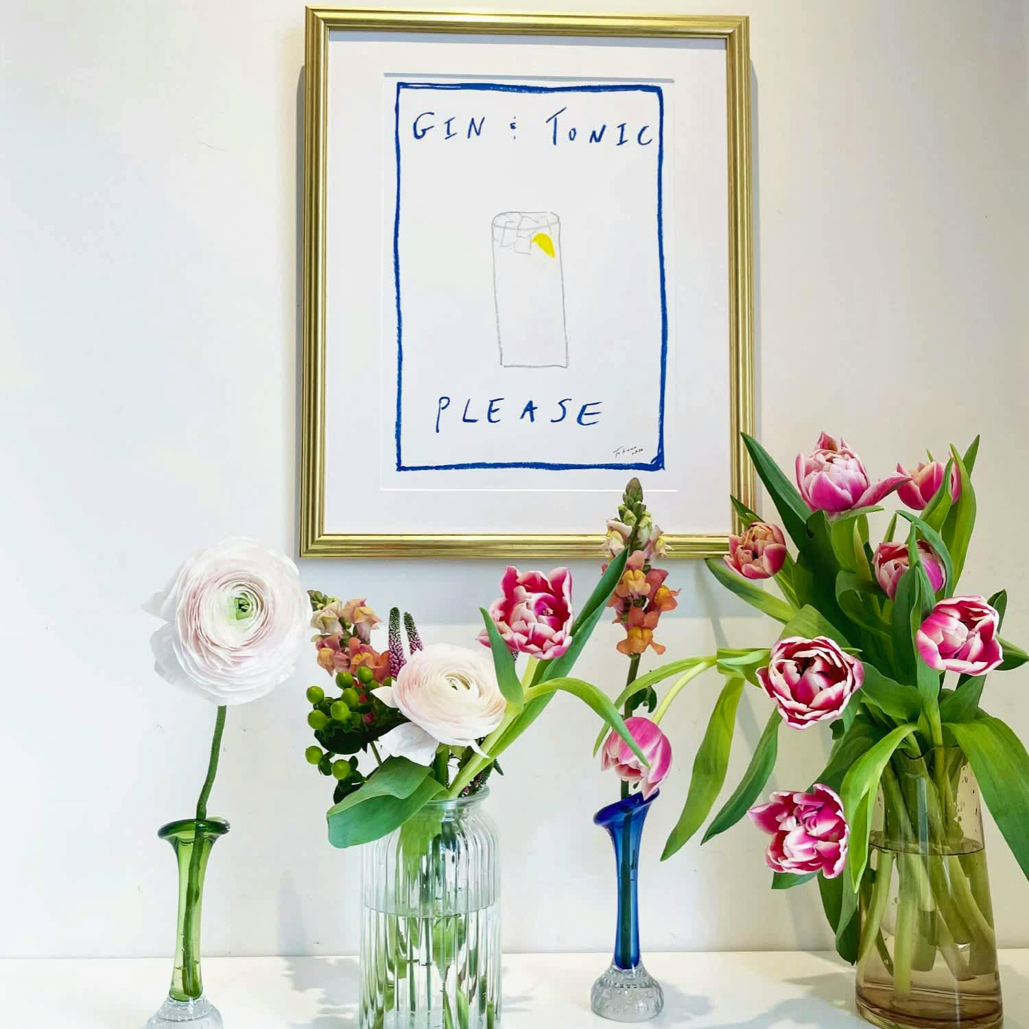 Wolf & Badger Gin And Tonic Please A3 Print, £100