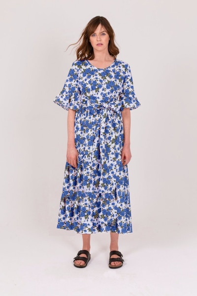 Justine Tabak Blue Rose Linen Poets Road Dress, £195