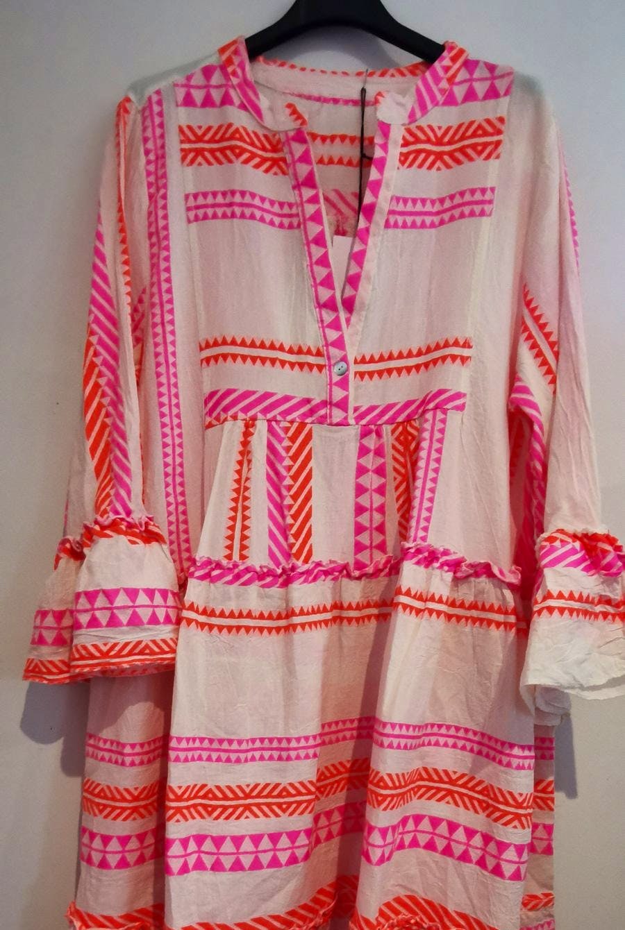 TLM Edit Pink & Orange Neon Aztec Dress, £88