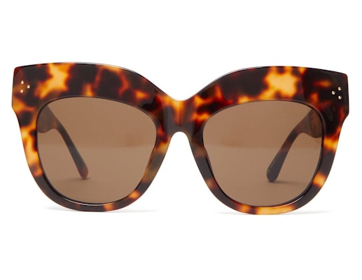 Linda Farrow Dunaway Tortoiseshell-Acetate Butterfly Sunglasses, £345