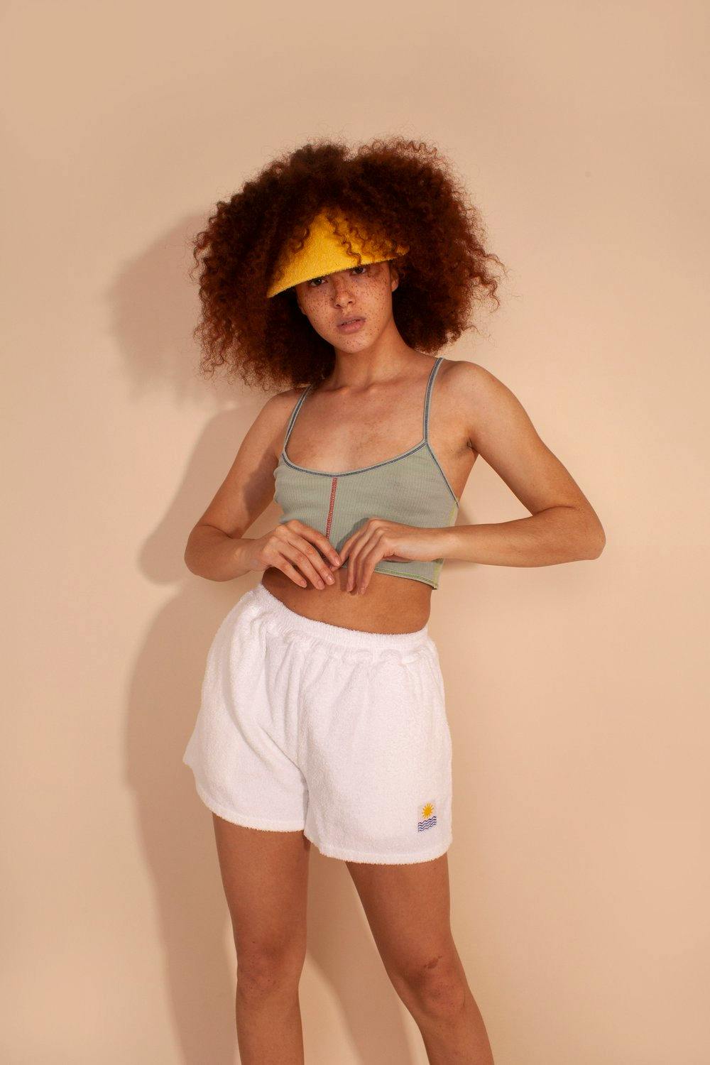 LF Markey Basic Shorts Towelling White, £65