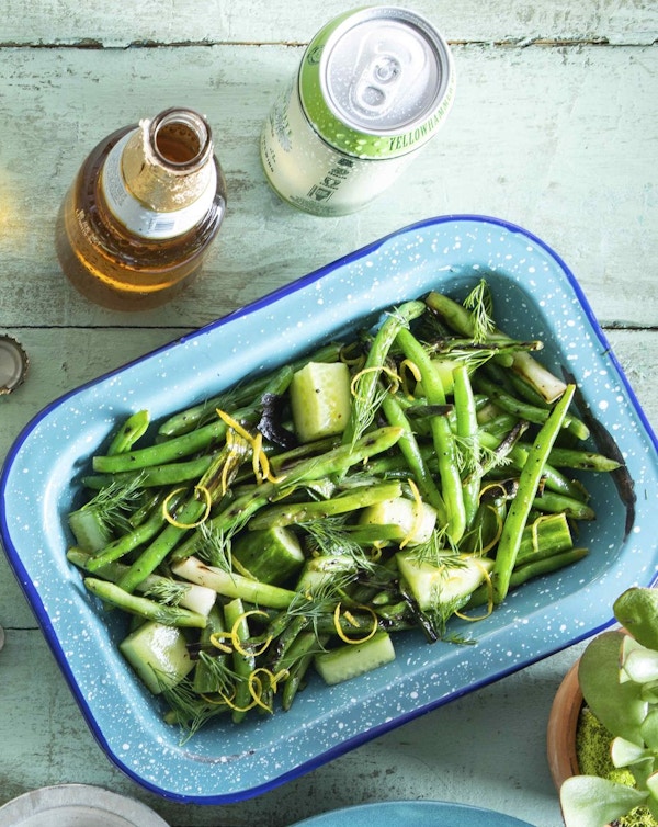 Grilled Green Bean Salad With Cucumbers And Dill