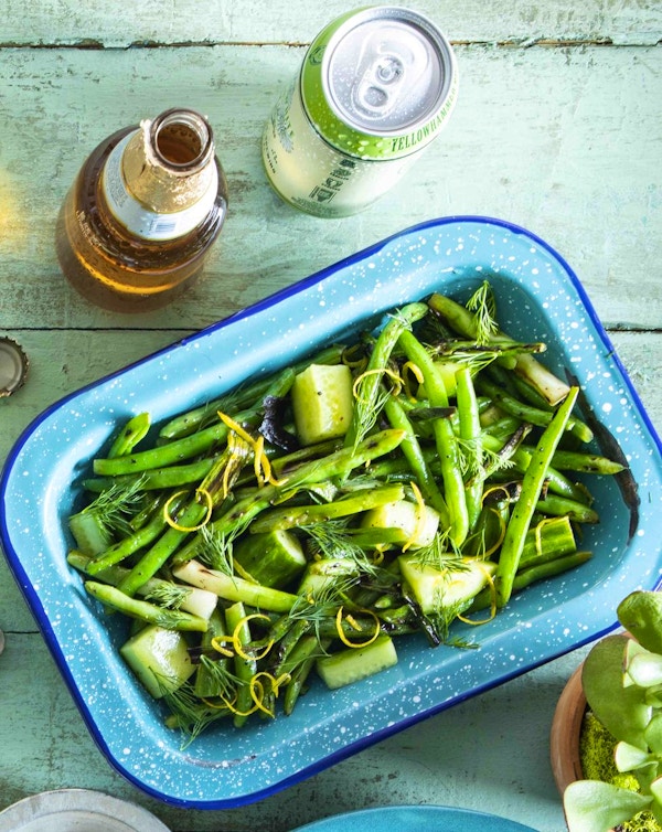 Grilled Green Bean Salad With Cucumbers And Dill