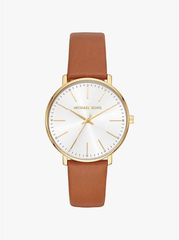 Michael Kors Piper Gold Leather Watch