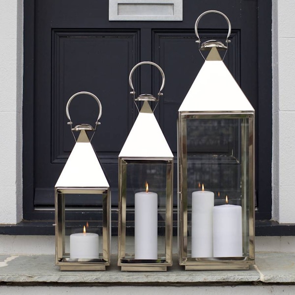 Za Za Homes Tall Silver Candle Lantern, £99