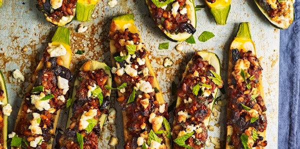 Greek Lamb-stuffed Courgettes