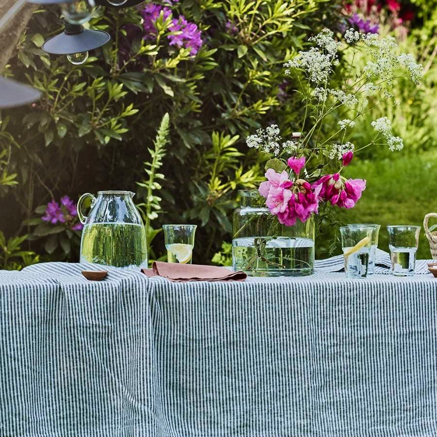 Rowen & Wren Fine Black Stripe Linen Table Cloth, £94