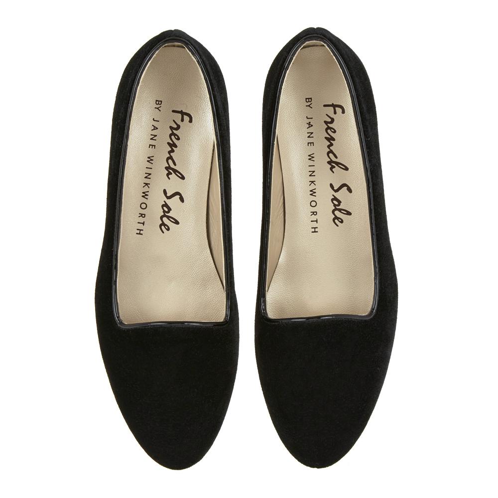 French Sole Opera Slipper Black Velvet, £180