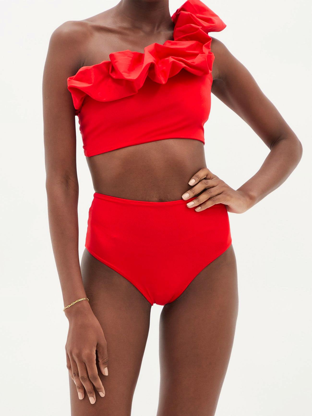 Maygel Coronel Merly Ruffled One-Shoulder Bikini, £245