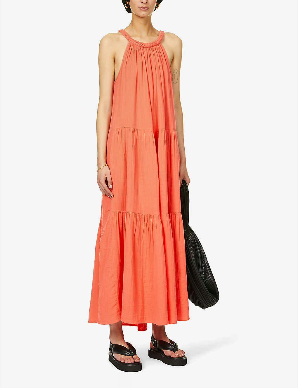 Me + Em Cheesecloth Round Neck Cotton Maxi Dress, £150