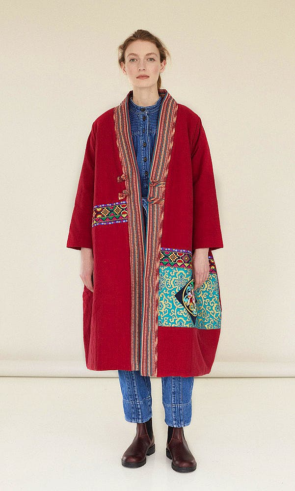 Plumo Embroidered Patch Kimono, £249