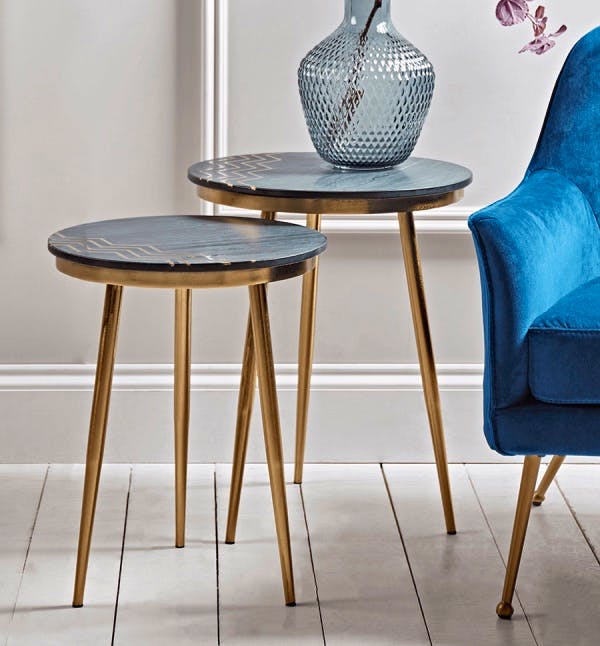 Cox & Cox Two Marble Topped Nest Tables, £350