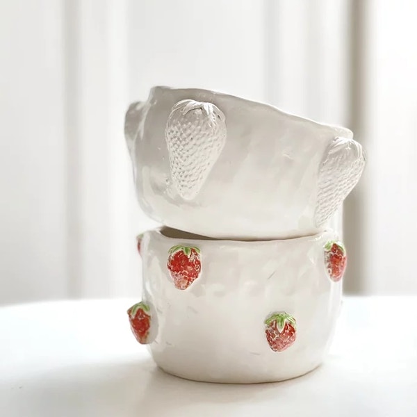 Marigold And Lettice Strawberry Cereal Bowl, £28