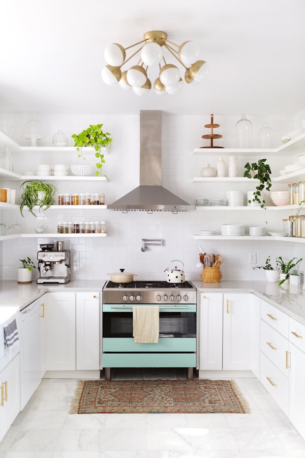 Mint Appliances And White Walls