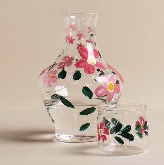 Pentreath & Hall Blossom Carafe & Glass Pink, £98